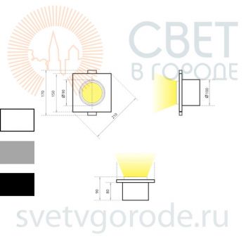 Светодиодный неповоротный светильник SOLO-3 15-40вт